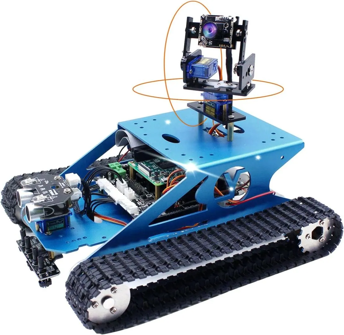 Yahboom AI Robot Kit Tank Chassis for Raspberry Pi 4B Camera Starter Kit Python Programmable Electronic Science Project DIY Smart Car Robotics for 16+ (Without Pi 4B)