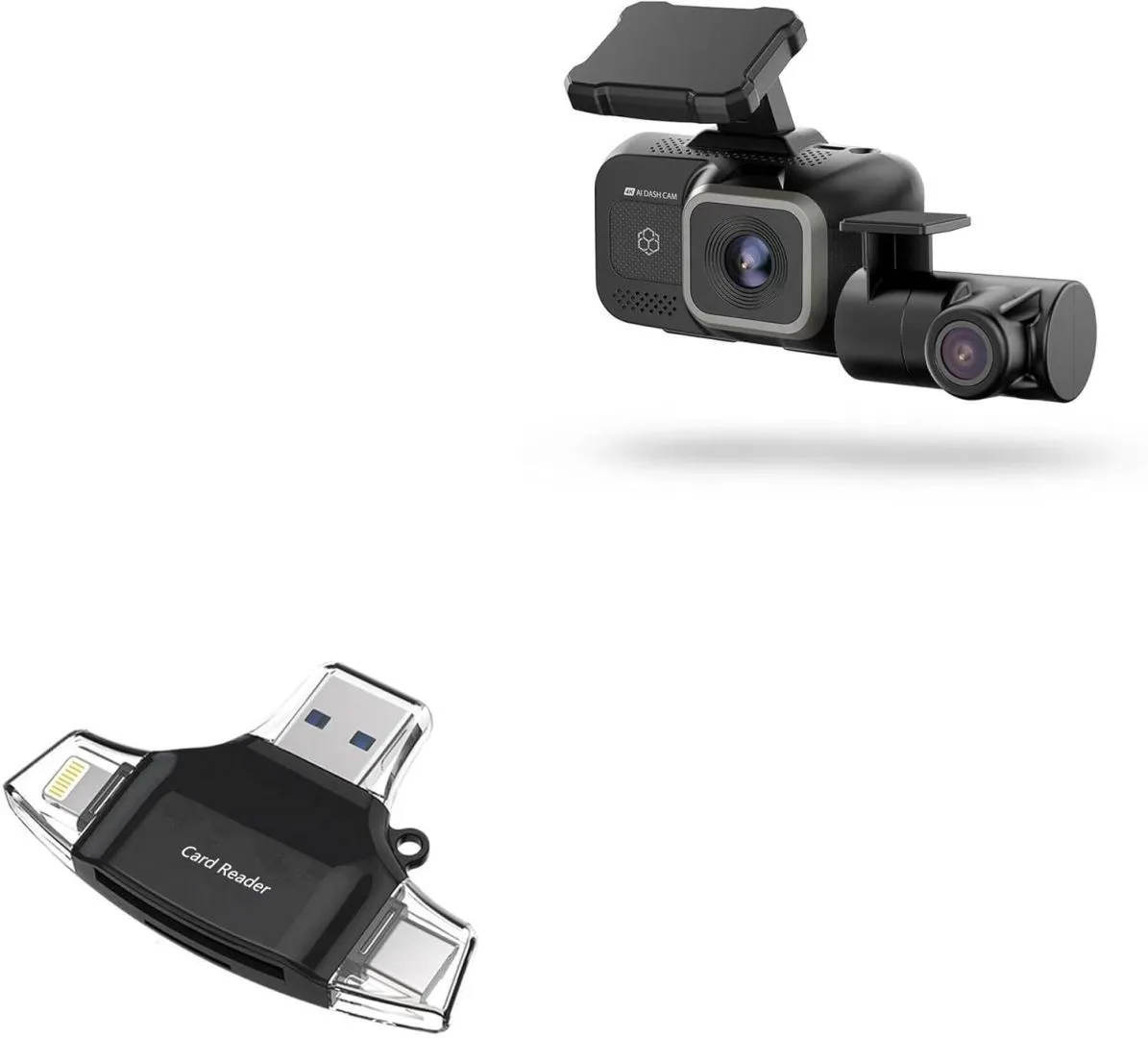 BoxWave Smart Gadget Compatible with Yada Roadcam AI Plus (BT533642-6/2) - AllReader SD Card Reader, microSD Card Reader SD Compact USB - Jet Black