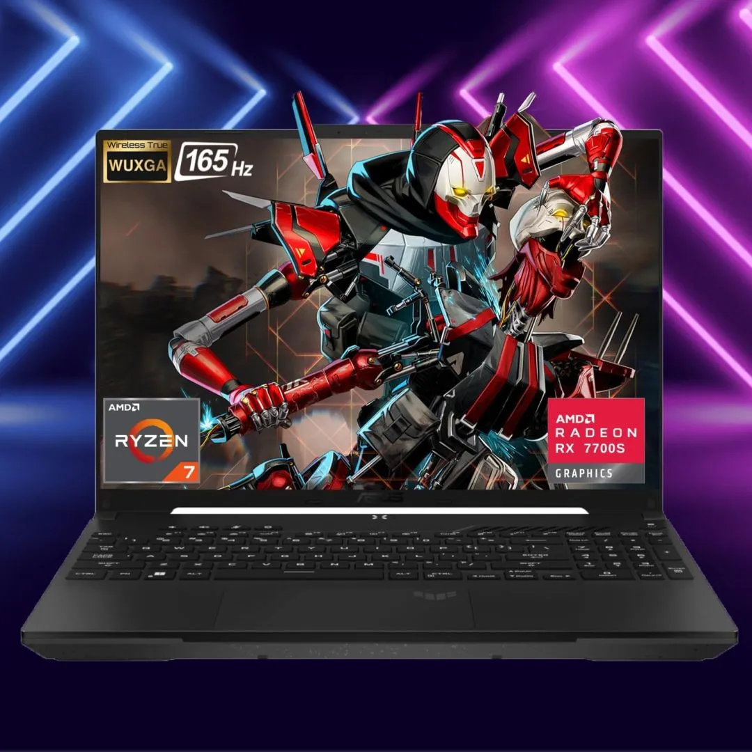 ASUS TUF 16" Ryzen 7 Premium Gaming Laptop, 16" FHD+ 165Hz, AMD Ryzen 7 7735HS (Beats Intel i7-13700H), AMD Radeon RX 7700S (Beats GeForce RTX 4060), 32GB DDR5 RAM, 1TB SSD, RGB Backlit KB, W11 Pro