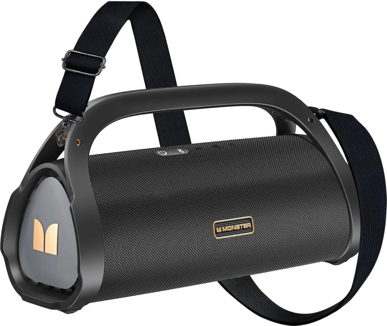 Monster Adventurer Max Portable Bluetooth Speaker, IPX7 Waterproof Wireless Speaker with Double Subwoofer Rich Bass, 100W Stereo Loud Sound Speaker with 24H Playtime for Outdoor, Beach, Gold