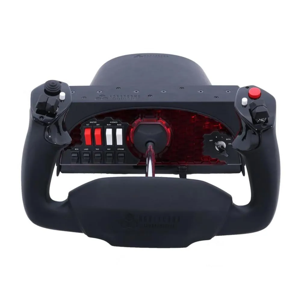 Honeycomb Aeronautical Alpha Flight Yoke & Switch Panel - Aviation Control System for Fight Simulation - Home Cockpit for Sim Enthusiasts &, Aspiring Pilots - 180 Degree Rotation - Switch Panel – PC
