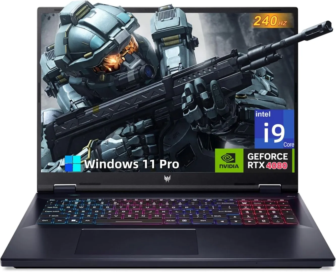 acer Predator Helios 18 Gaming Laptop, 18" 240Hz IPS WQXGA, Intel i9-14900HX, GeForce RTX 4080, 32 GB DDR5, 1 TB SSD, WiFi 7, Windows 11 Pro, Office 2024 Lifetime License, w/Jawfoal Accessories